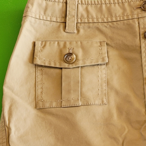 ANN TAYLOR Khaki Button Down Midi Skirt - Picture 5 of 6